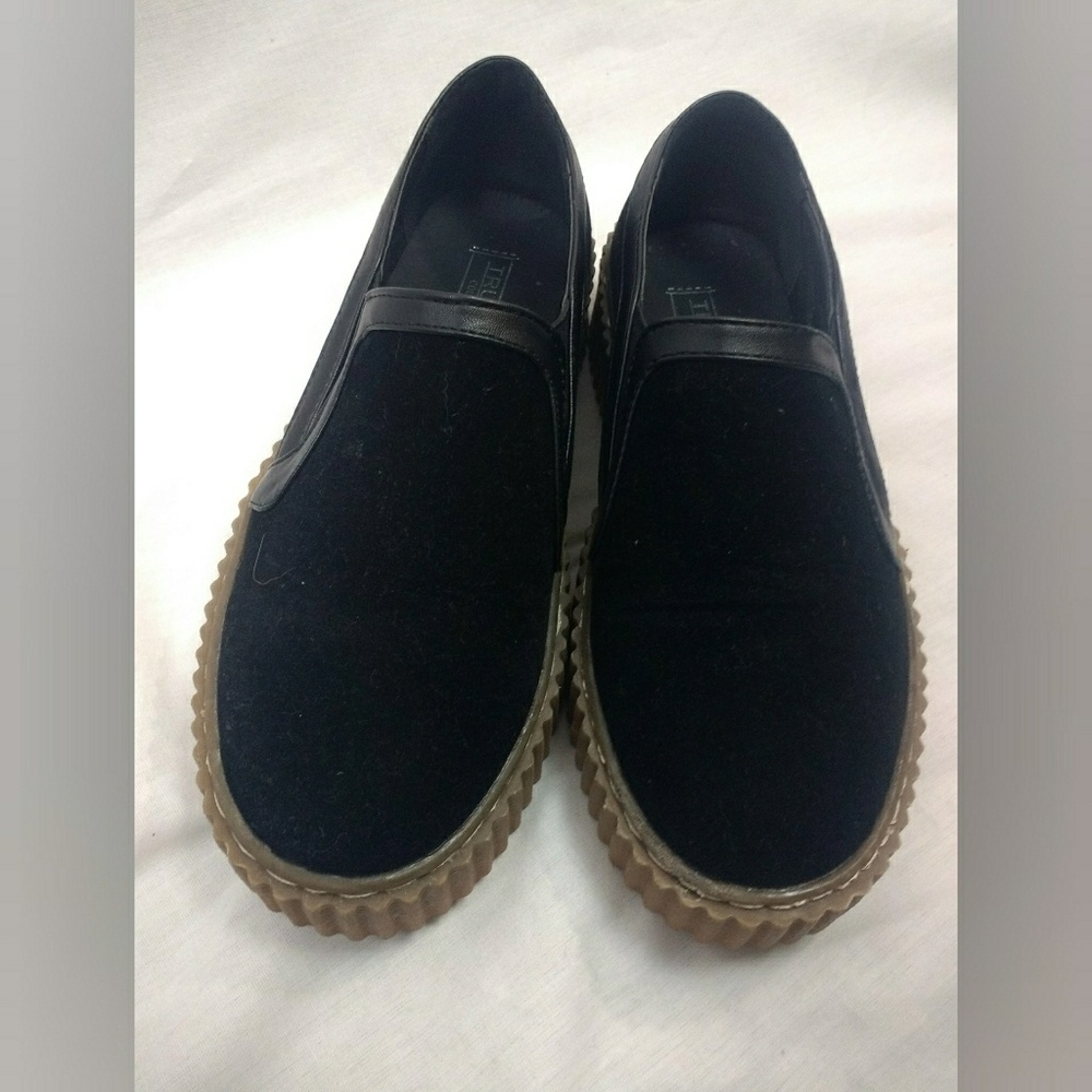 Truffle Collection Black Suede Platforms